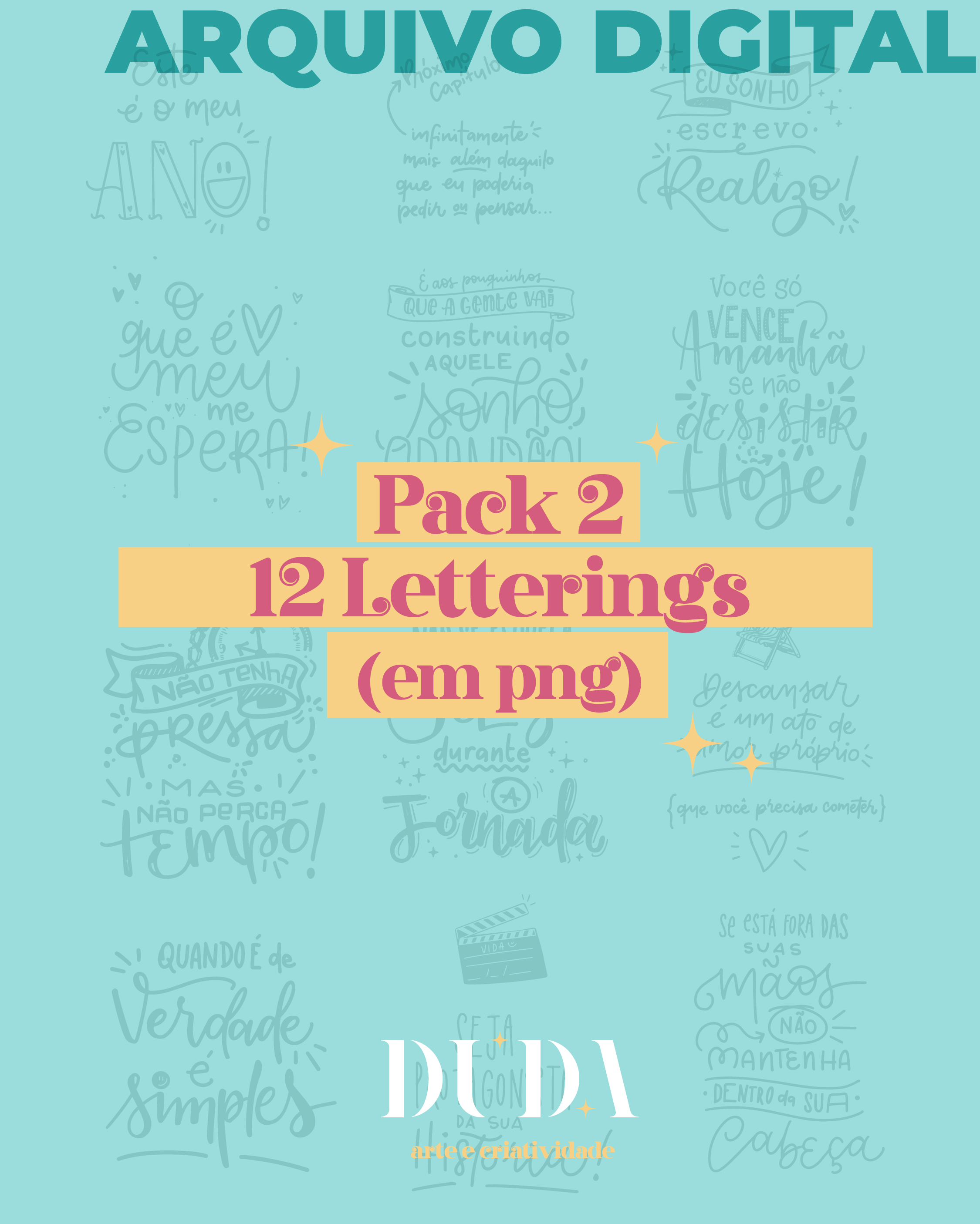 Kit 2 Pack (12 letterings) - Imagem 1